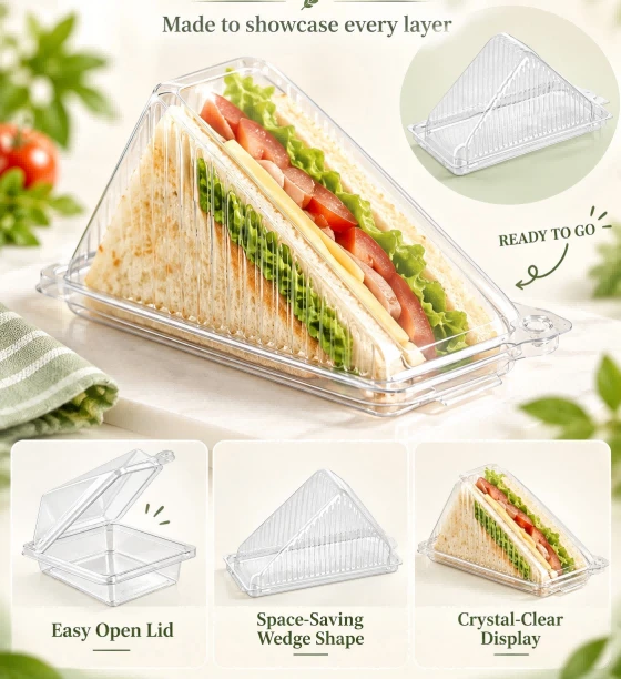 Hinged Wedge Sandwich Containers Hinged Wedge Sandwich Containers